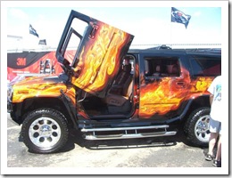 A highly customized Hummer, my son's favorite vechical.