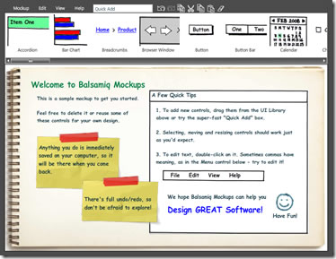 Balsamq screen shot